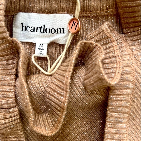 Heartloom size medium one shoulder sweater tank new with tags tan with shimmer - Picture 1 of 3